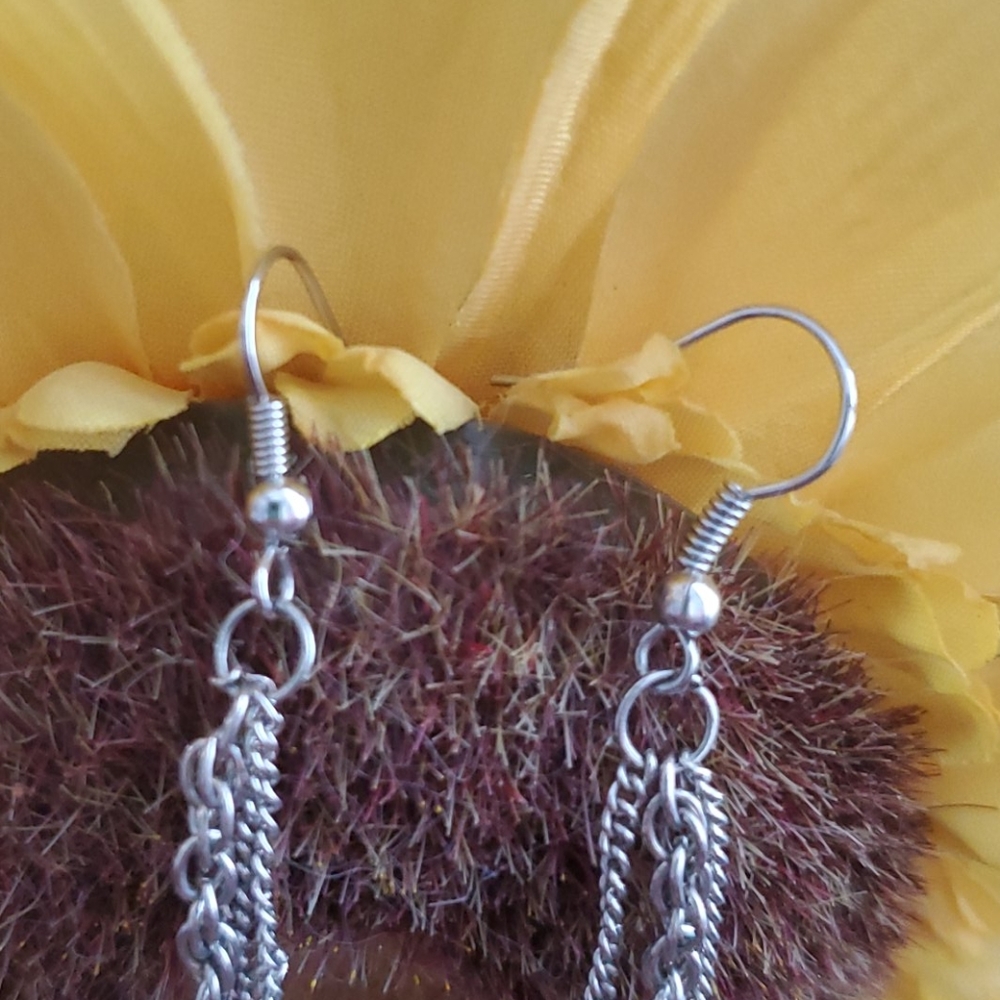 Chain dangle earrings - Picture 3 of 4
